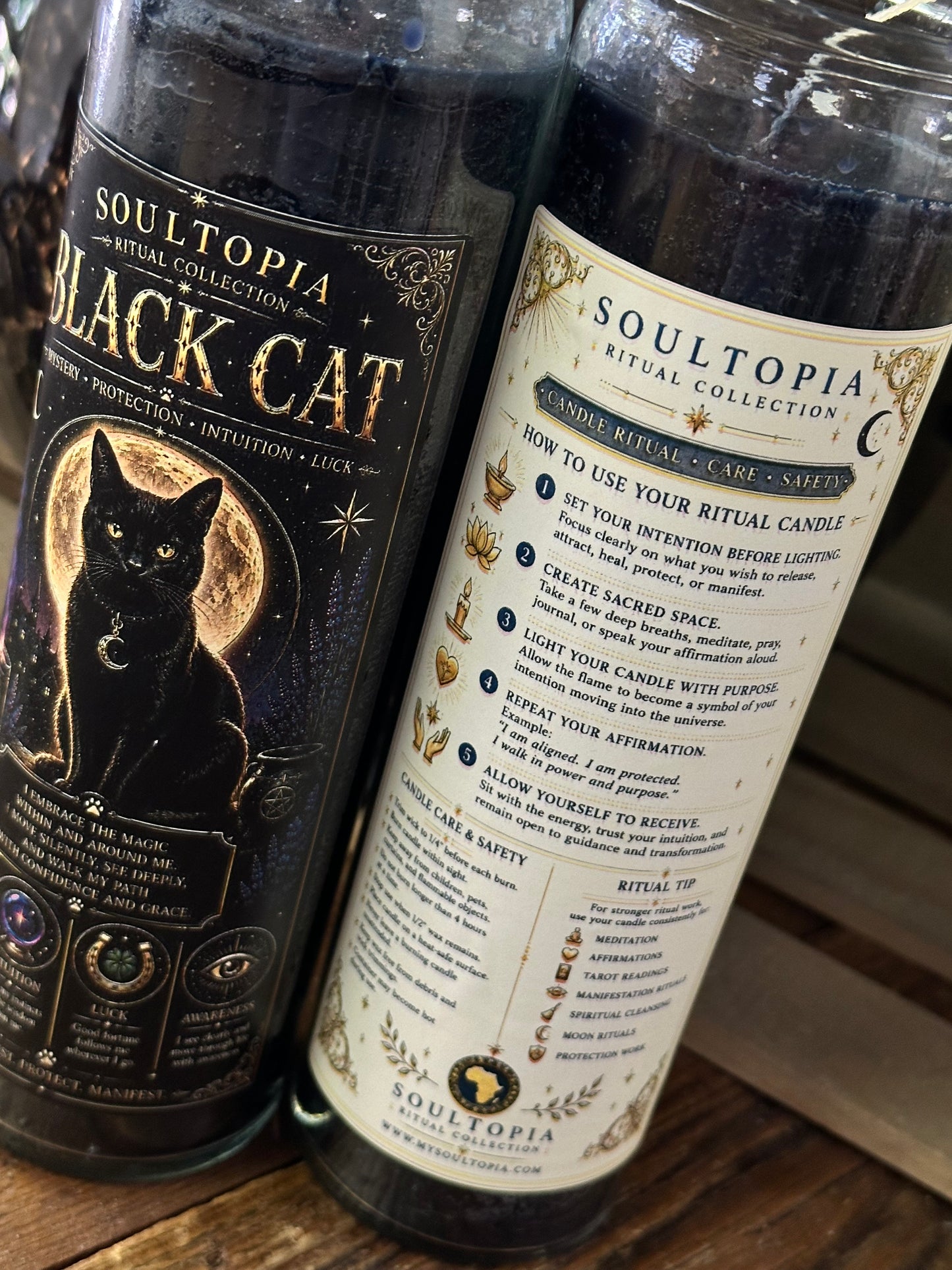 SoulTopia 7 Day Ritual Candle - Black Cat