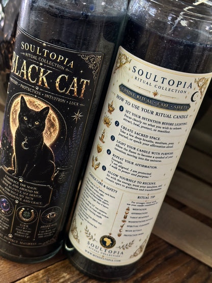 SoulTopia 7 Day Ritual Candle - Black Cat