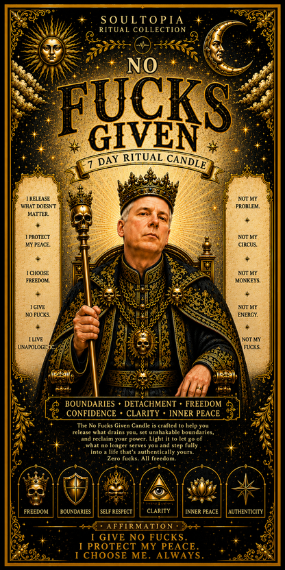 SoulTopia No Fucks Given Ritual 7 Day Candle