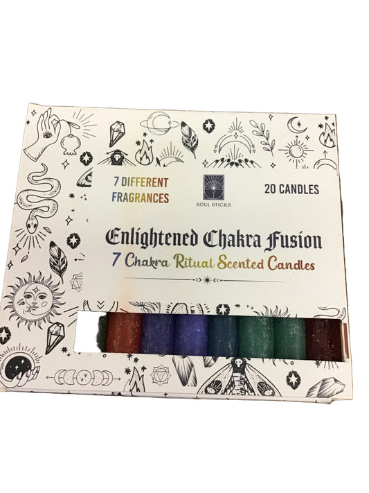 Soul Sticks Enlightened  Chakra Fusion 7 Chakra Ritual Scented Candles