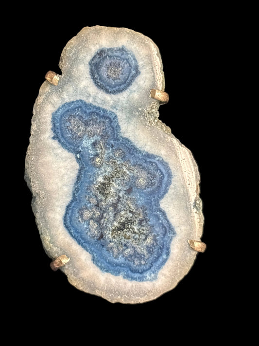 Agate Geode Slice Sterling Silver Pendants