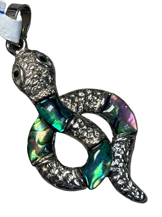 Abalone Snake Pendant
