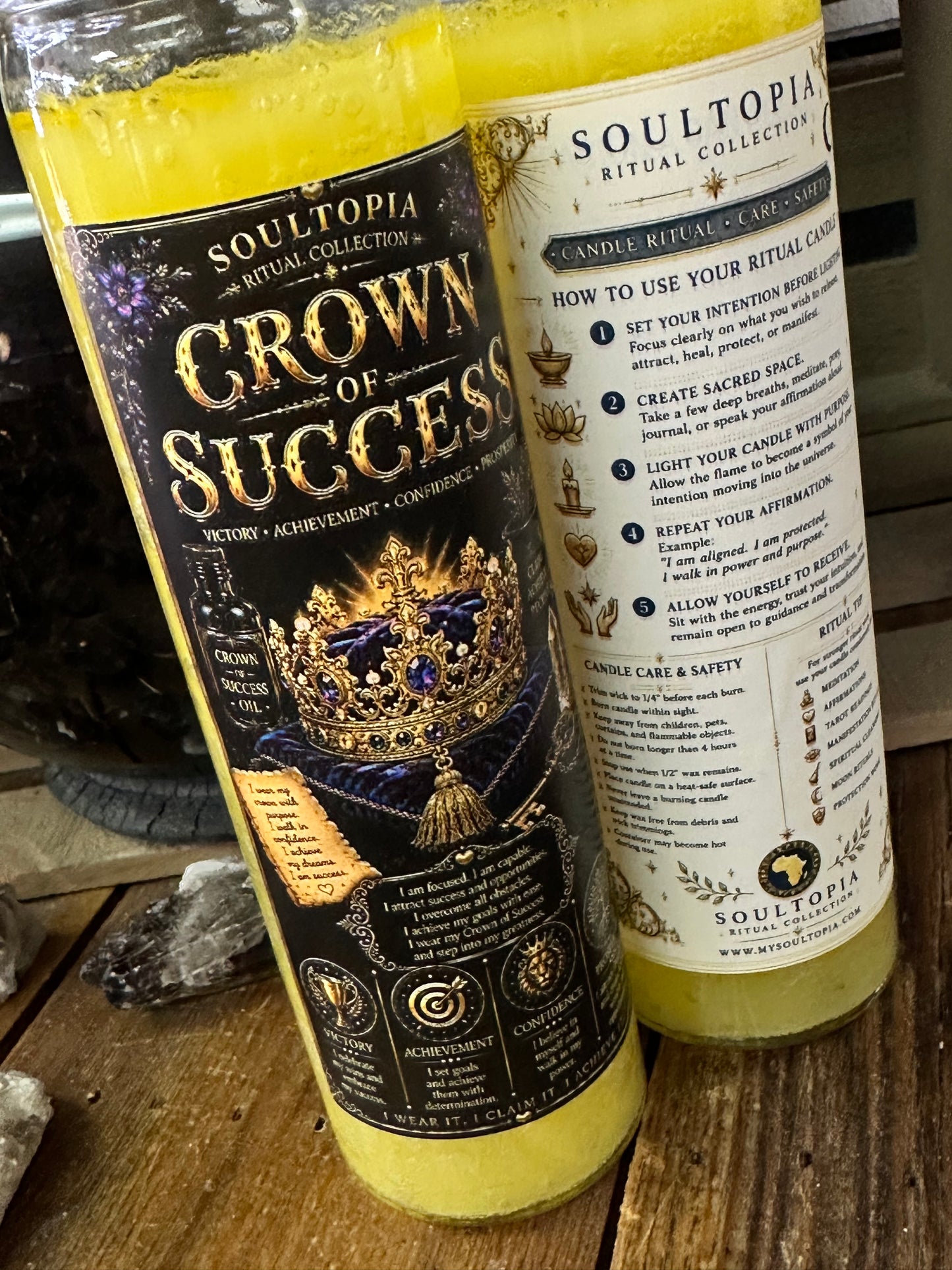 SoulTopia 7 Day Ritual Candle - Crown of Success