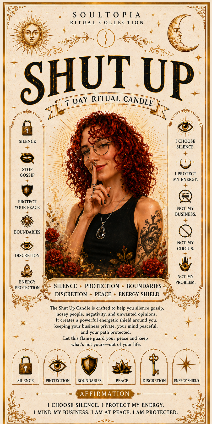 SoulTopia Shut Up Ritual 7 Day Candle