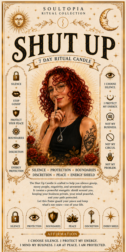 SoulTopia Shut Up Ritual 7 Day Candle
