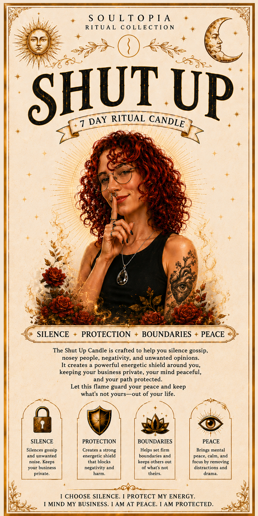 SoulTopia Shut Up Ritual 7 Day Candle