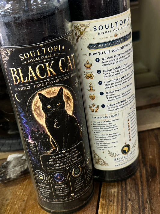 SoulTopia 7 Day Ritual Candle - Black Cat