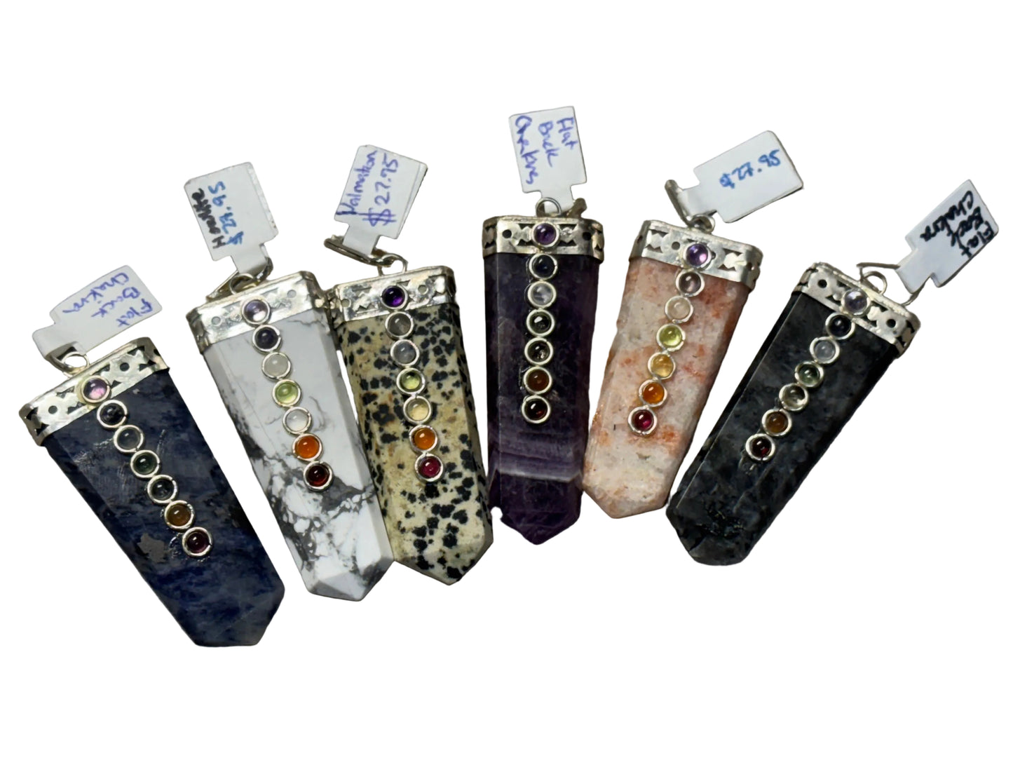 Chakra Design Flat Back Pendant with Silver Lining Top