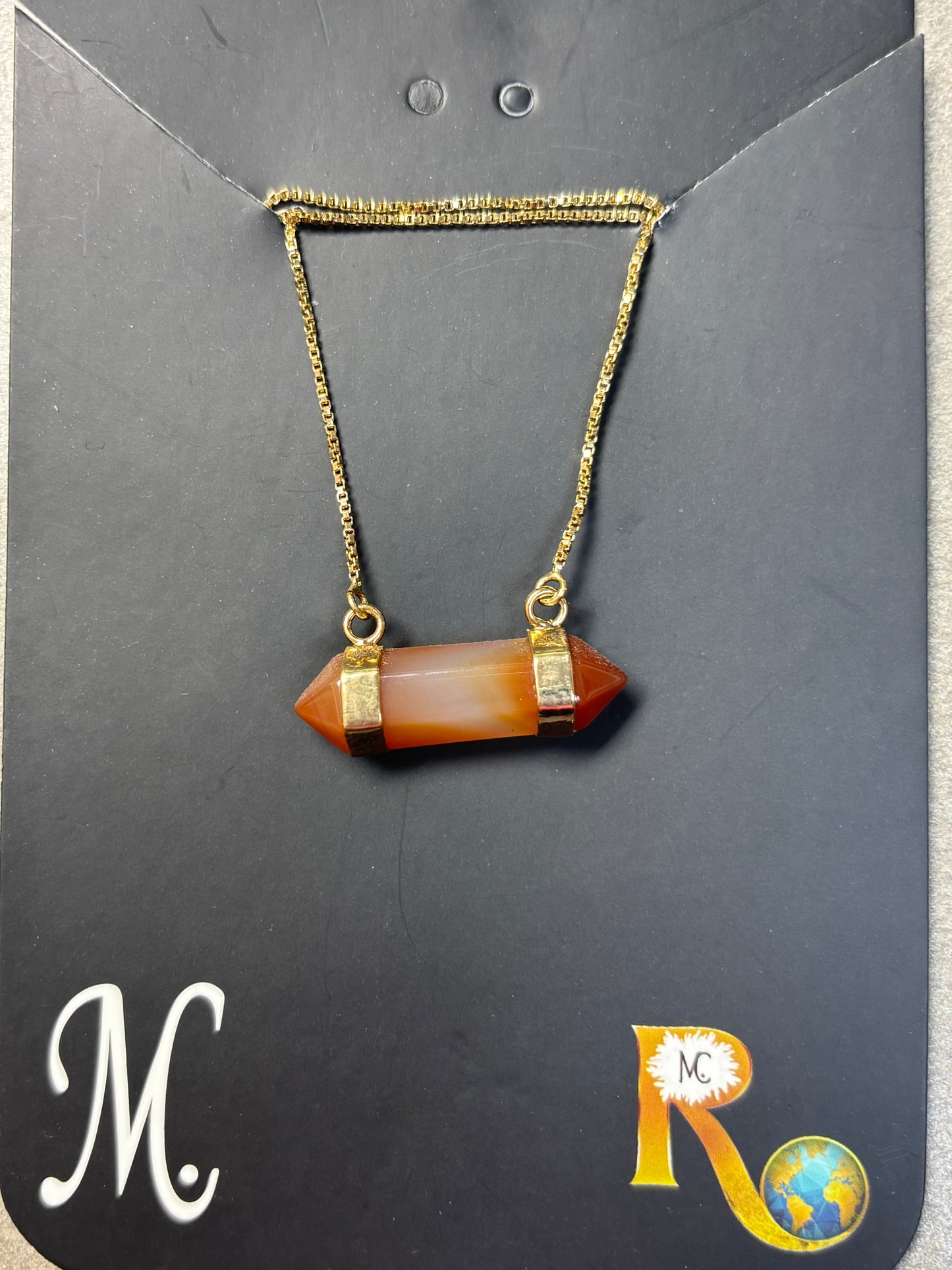 Horizontal Double Terminated Crystal Quartz Necklace - Michal and Company