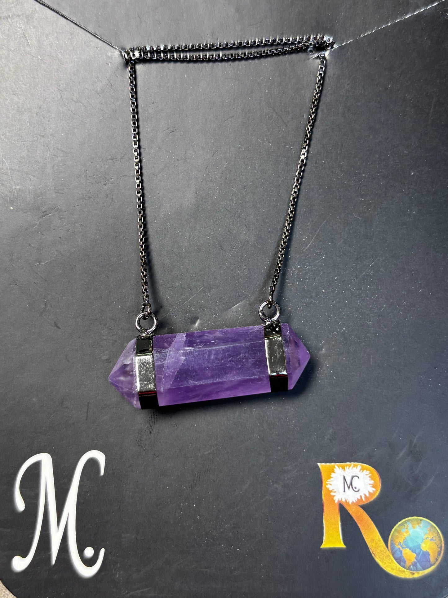 Horizontal Double Terminated Crystal Quartz Necklace - Michal and Company