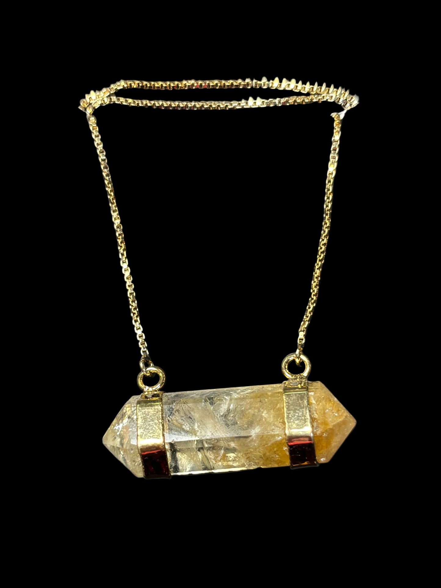 Horizontal Double Terminated Crystal Quartz Necklace - Michal and Company