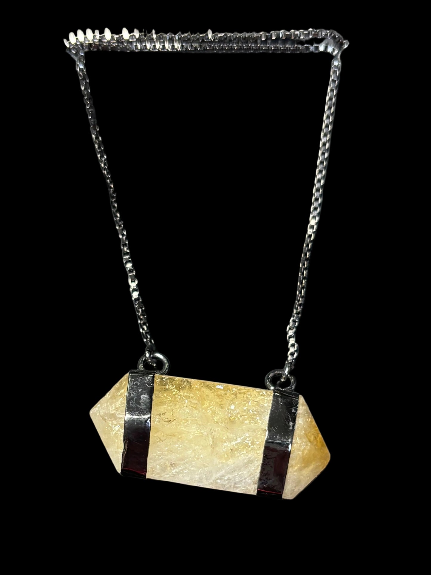 Horizontal Double Terminated Crystal Quartz Necklace - Michal and Company