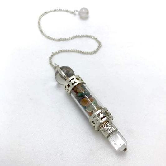 Crystal Point Pendulum with Crystal Ball top