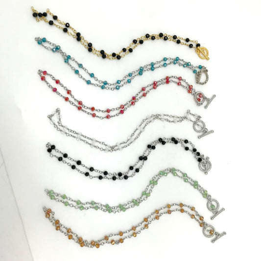 Glass Bead Toggle Necklace