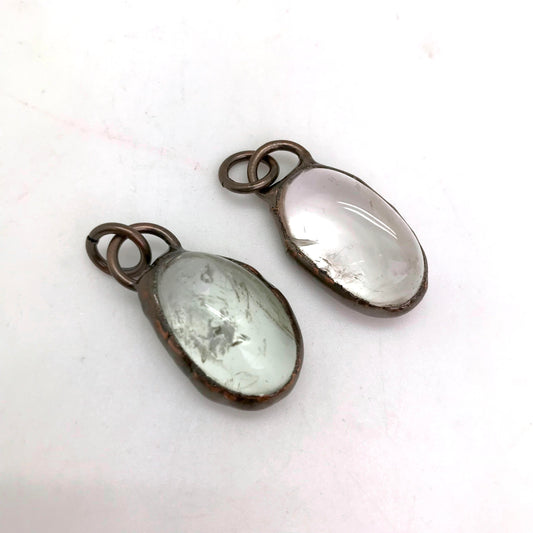 Copper Lined Clear Quartz Tumble Pendant