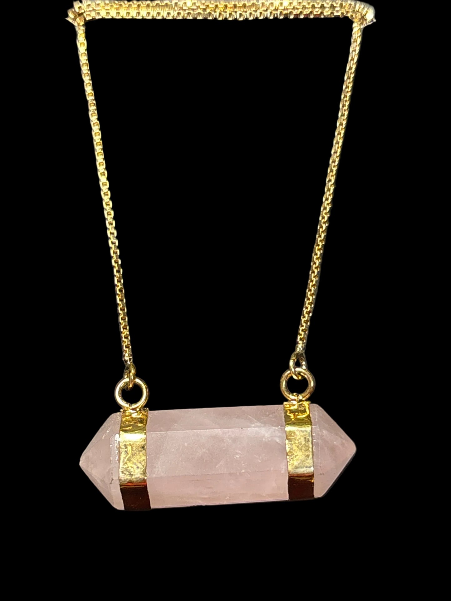 Horizontal Double Terminated Crystal Quartz Necklace - Michal and Company