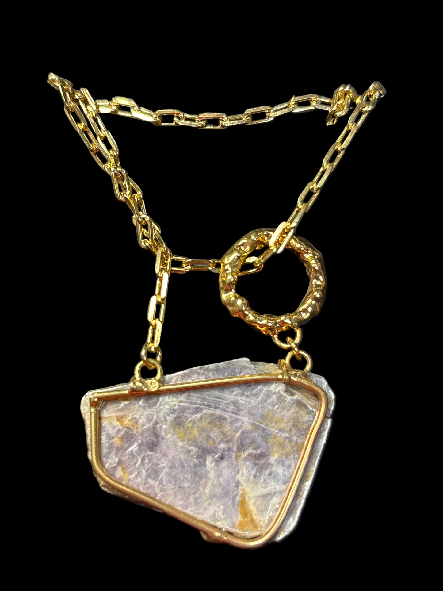 Wire Wrapped Raw Stone Necklace - Michal and Company