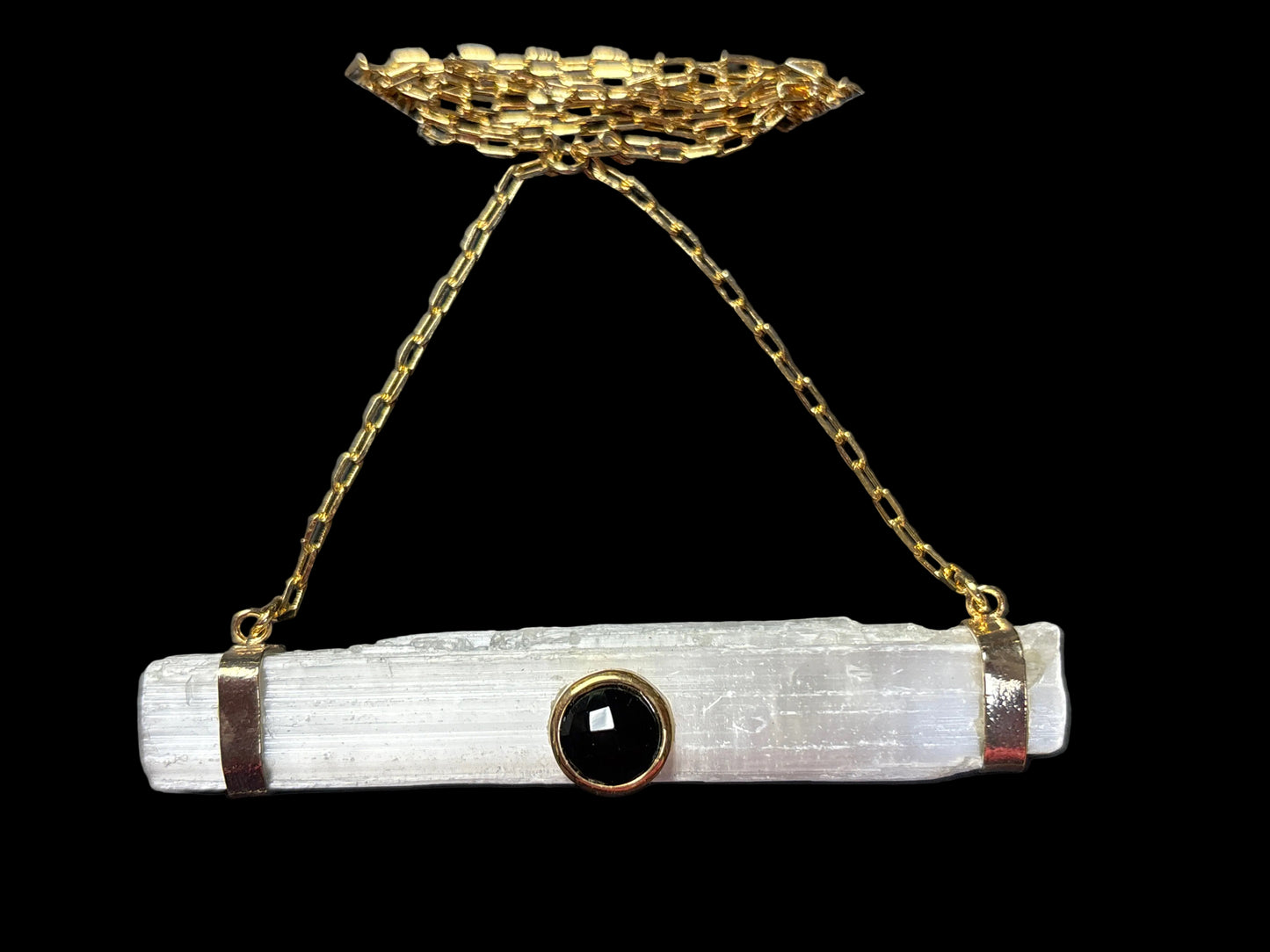 Selenite Stick with Gemstone Fashion Necklace - Michal and Company