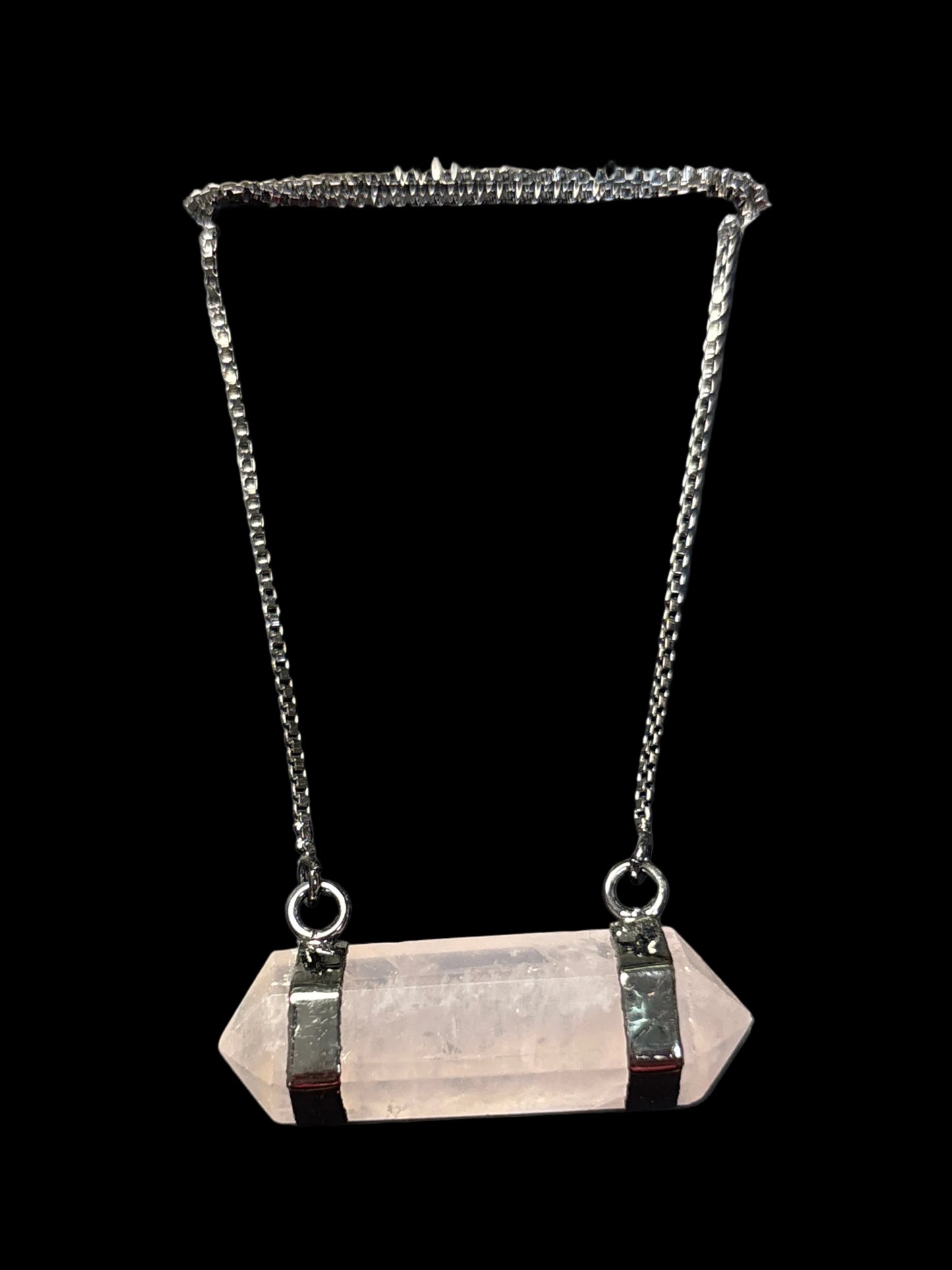 Horizontal Double Terminated Crystal Quartz Necklace - Michal and Company