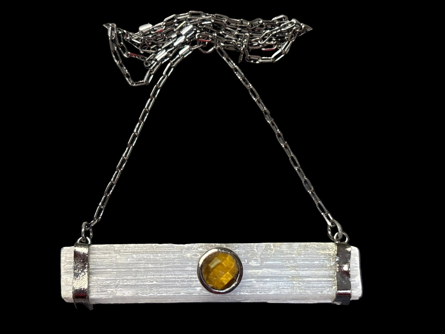 Selenite Stick with Gemstone Fashion Necklace - Michal and Company