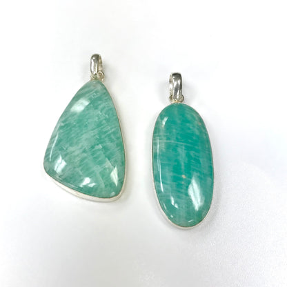Silver Lined Amazonite pendant