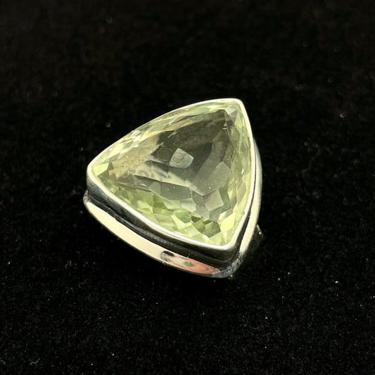 Prasiolite / Green Amethyst Faceted Ring (Triangle)
