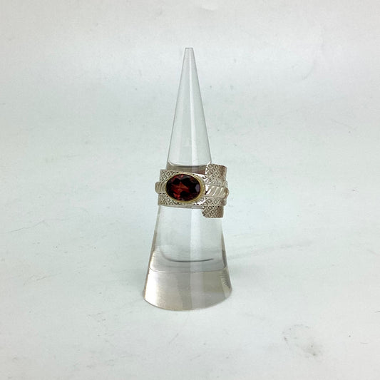 Gold Plated Faceted Garnet Ring Design by Monica
