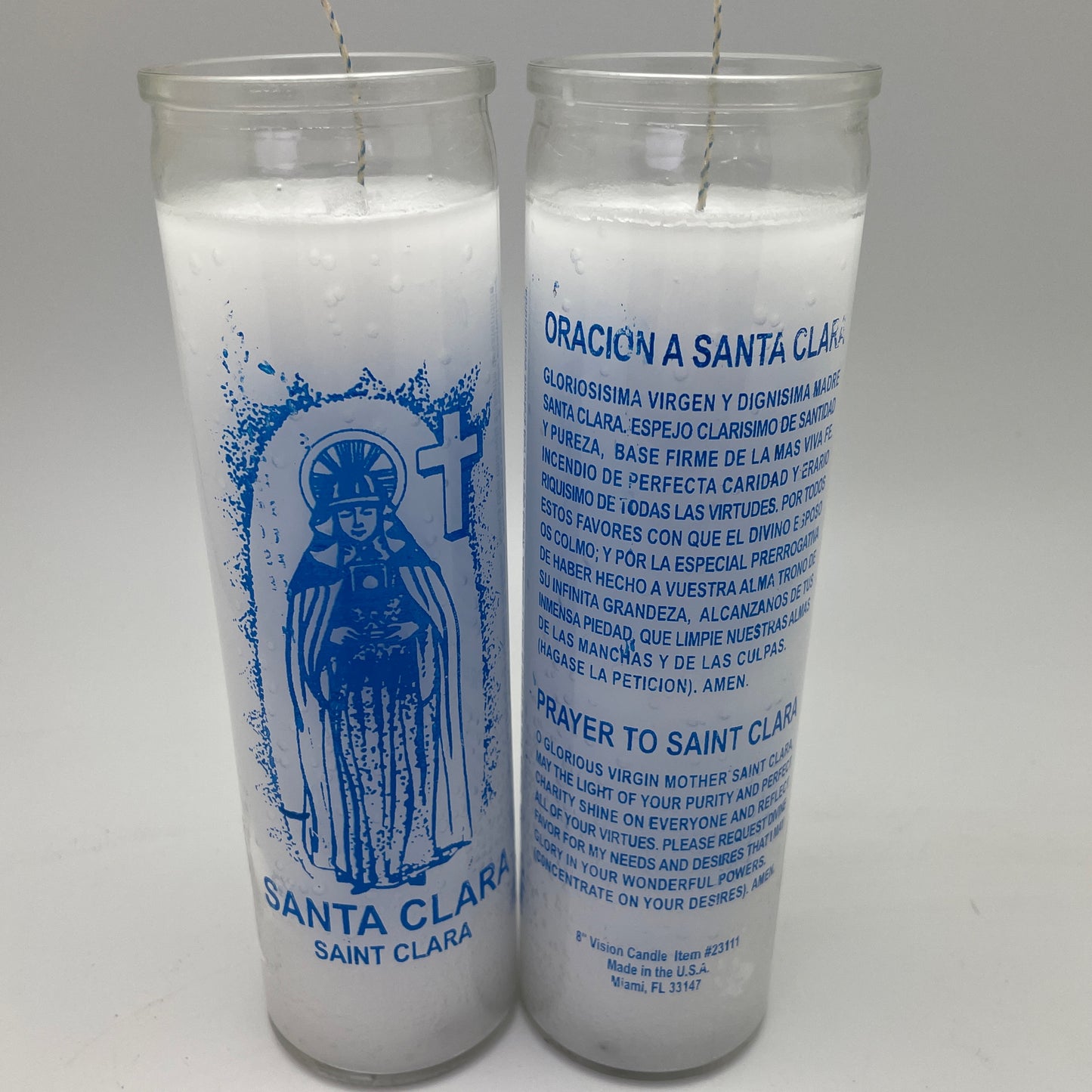 7 Day Santa Clara / Saint Clara Candle (White)