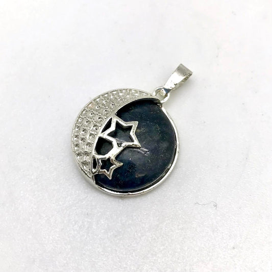 Lapis Lazuli Moon And Star Silver Pendant
