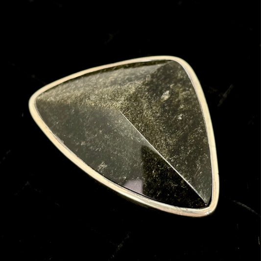 Gold Sheen Obsidian Ring (Abstract)
