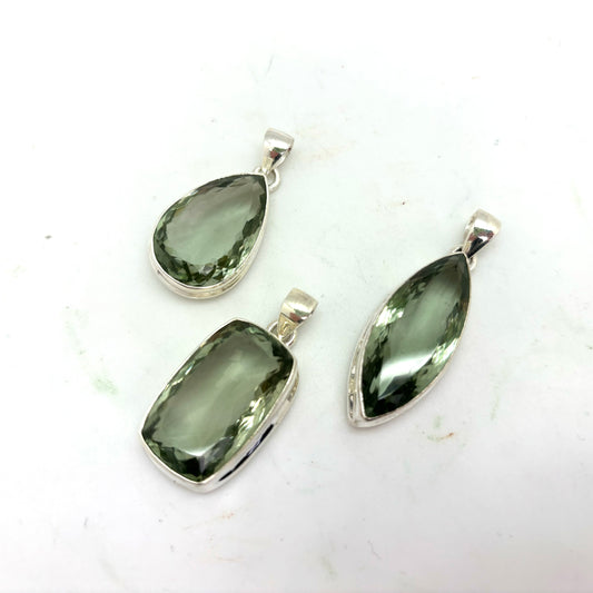 Faceted Prasiolite Pendant