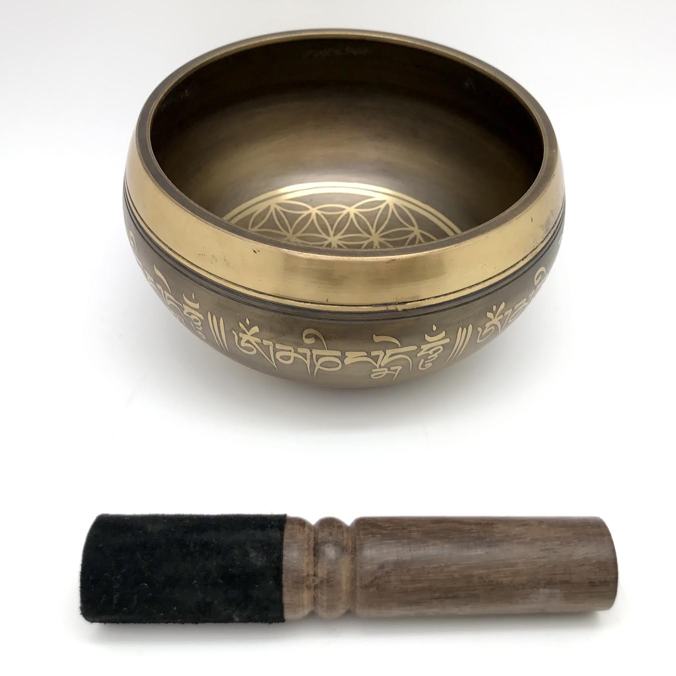 5 Metal Singing Bowl Flower of Life Mantra