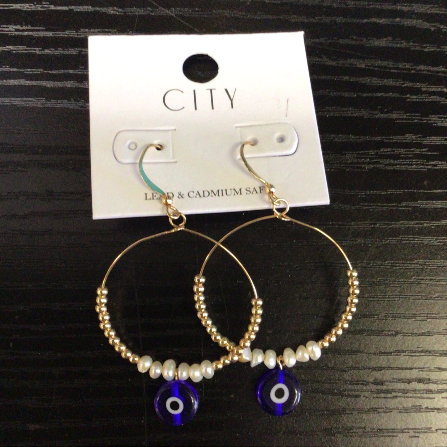 City - Evil Eye Gold Hoop Earrings