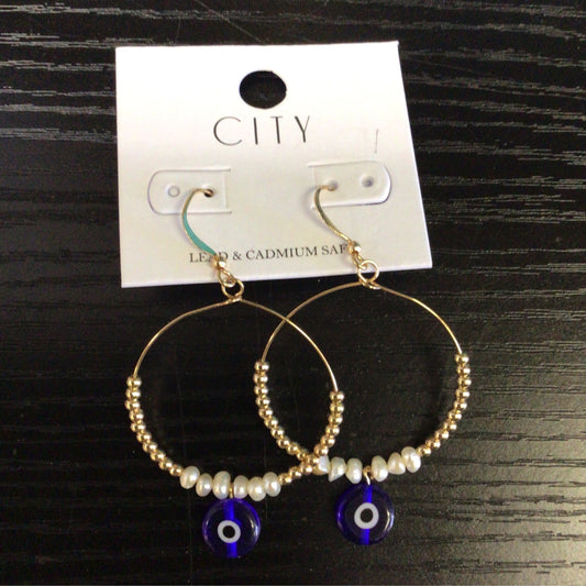 City - Evil Eye Gold Hoop Earrings