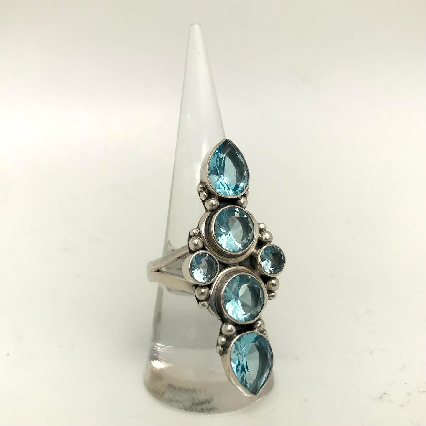 Blue Topaz Quad Statement Ring