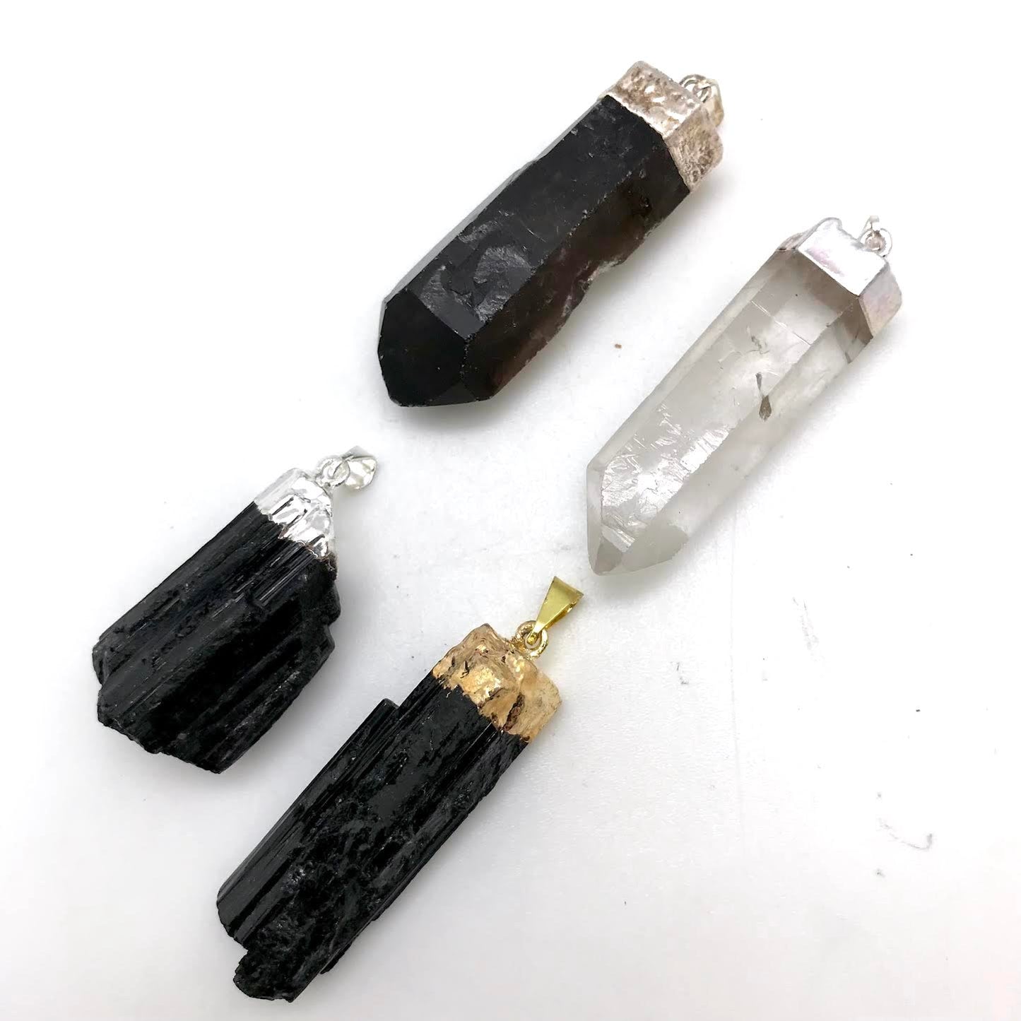 Silver / Gold Dipped Raw Stone Pendant