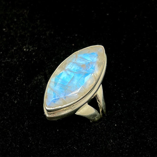 Moonstone Faceted Ring (Marquise)