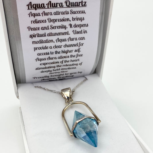 The Inspired Heart Collection - Aqua Aura Quartz Necklace
