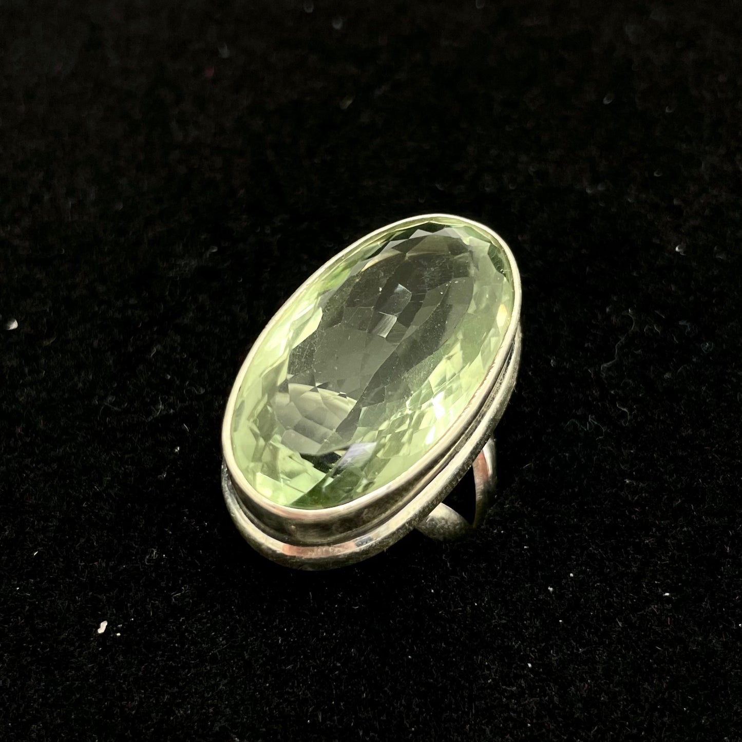 Prasiolite / Green Amethyst Faceted Ring (Oval)
