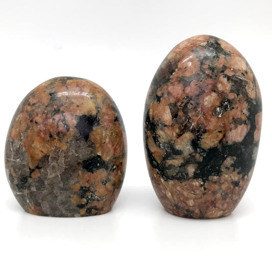 Orange Calcite with Black Tourmaline Free Form