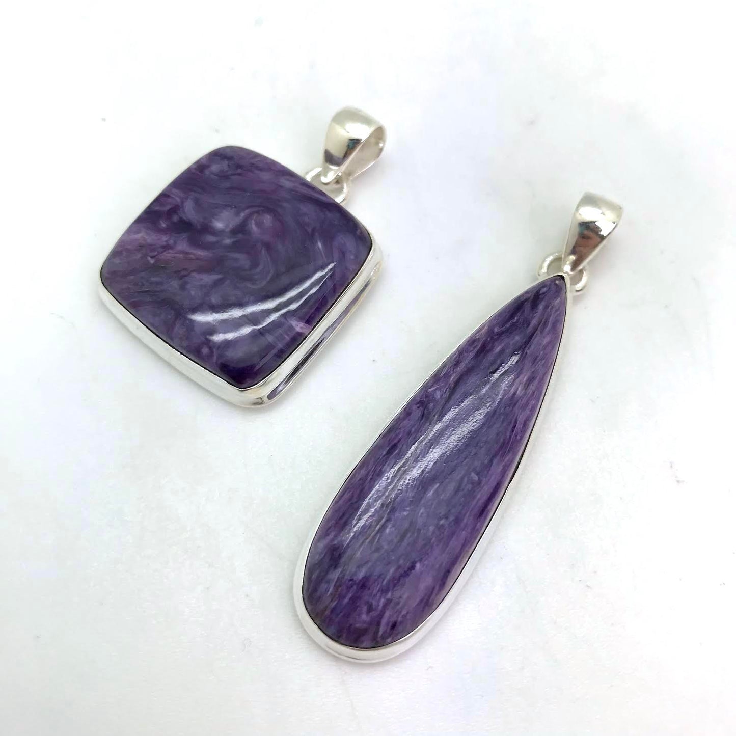 Silver Lined Charoite Pendant