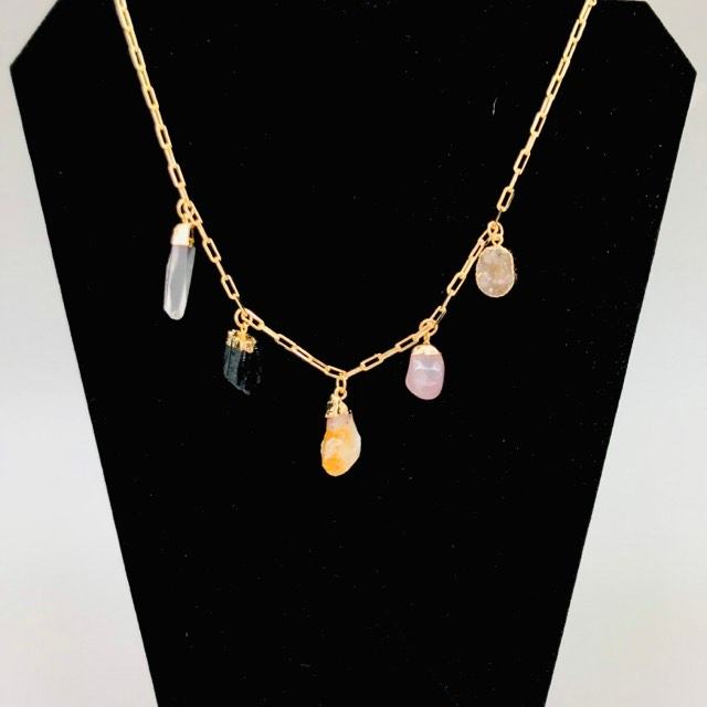Five 5 Crystal Fashion Jewelry Necklace - Michal and Company
