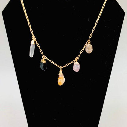 Five 5 Crystal Fashion Jewelry Necklace - Michal and Company