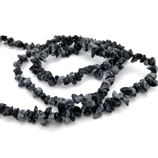 Snowflake Obsidian Crystal Chip Necklace