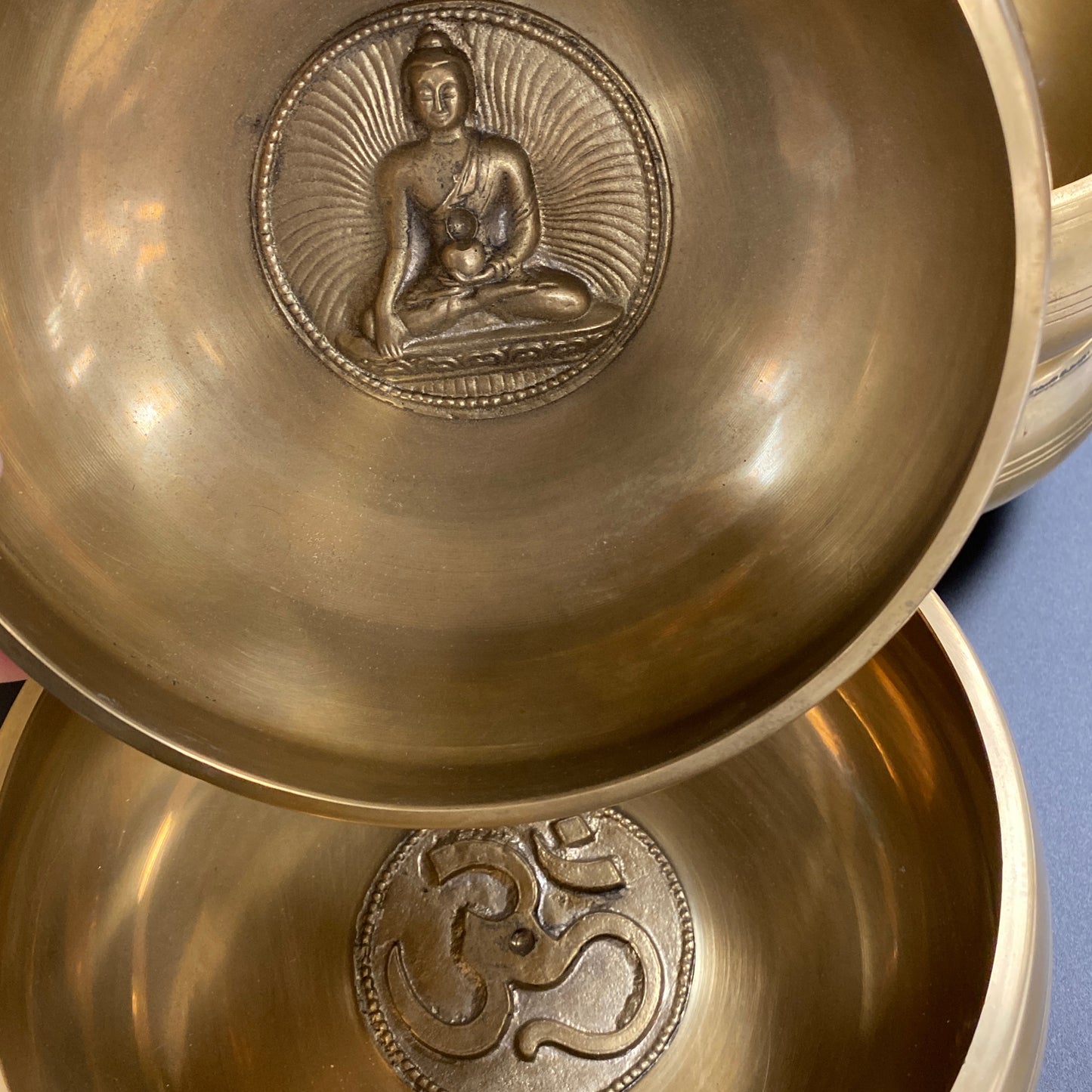 5 Metal Singing Bowl OM / Buddha / Tara / Ganesh