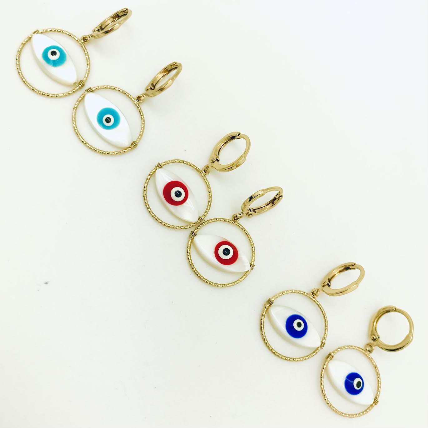 Isles & Stars - Evil Eye in Gold Ring Dangle Earring