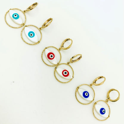 Isles & Stars - Evil Eye in Gold Ring Dangle Earring