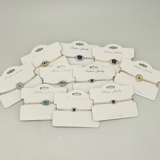 Fashion Jewelry - Evil Eye Crystal Rhinestone Bracelet