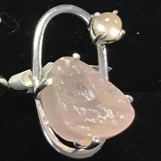 Rose Quartz Ring (Oval / Thin band)