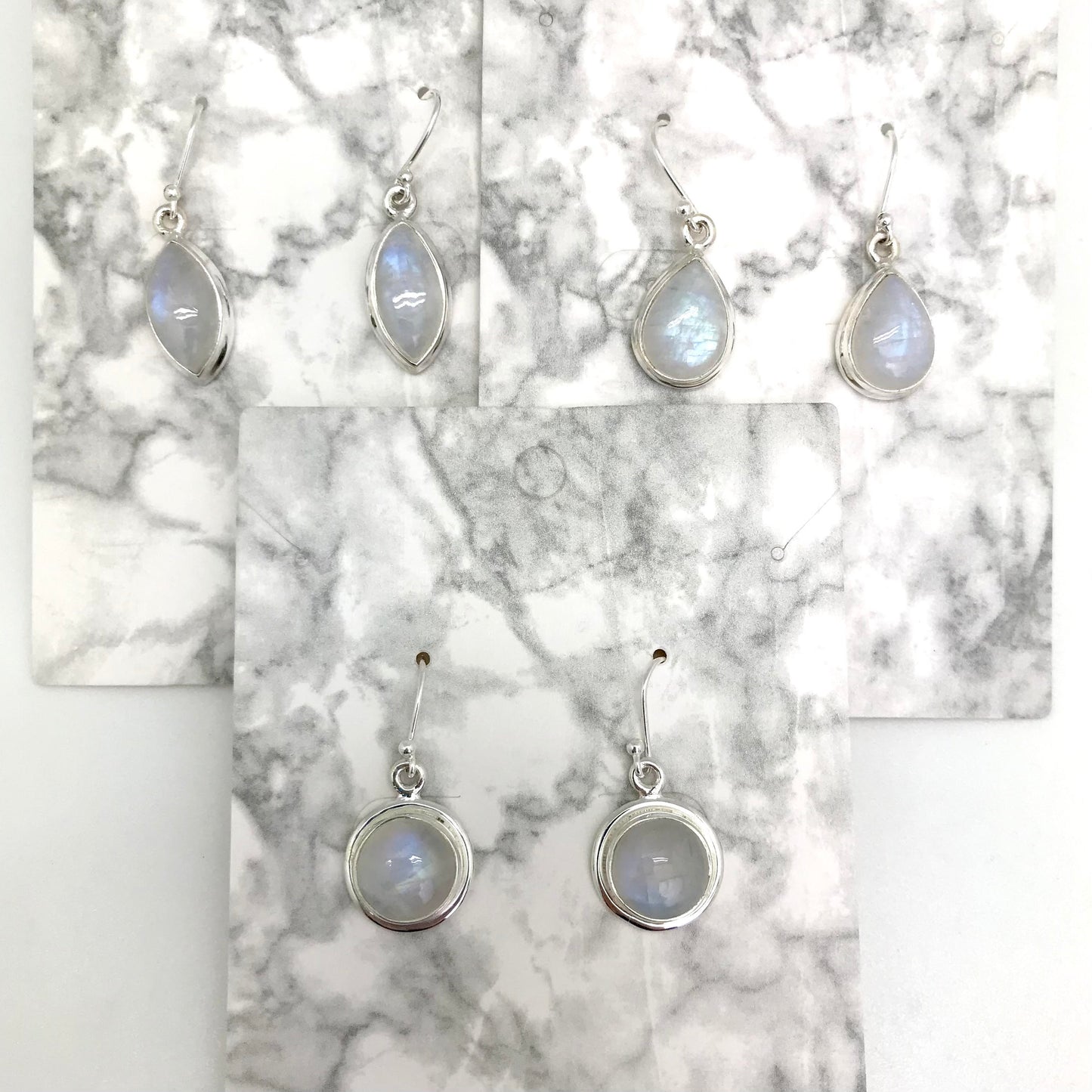 Moonstone Sterling Silver Dangle Earrings